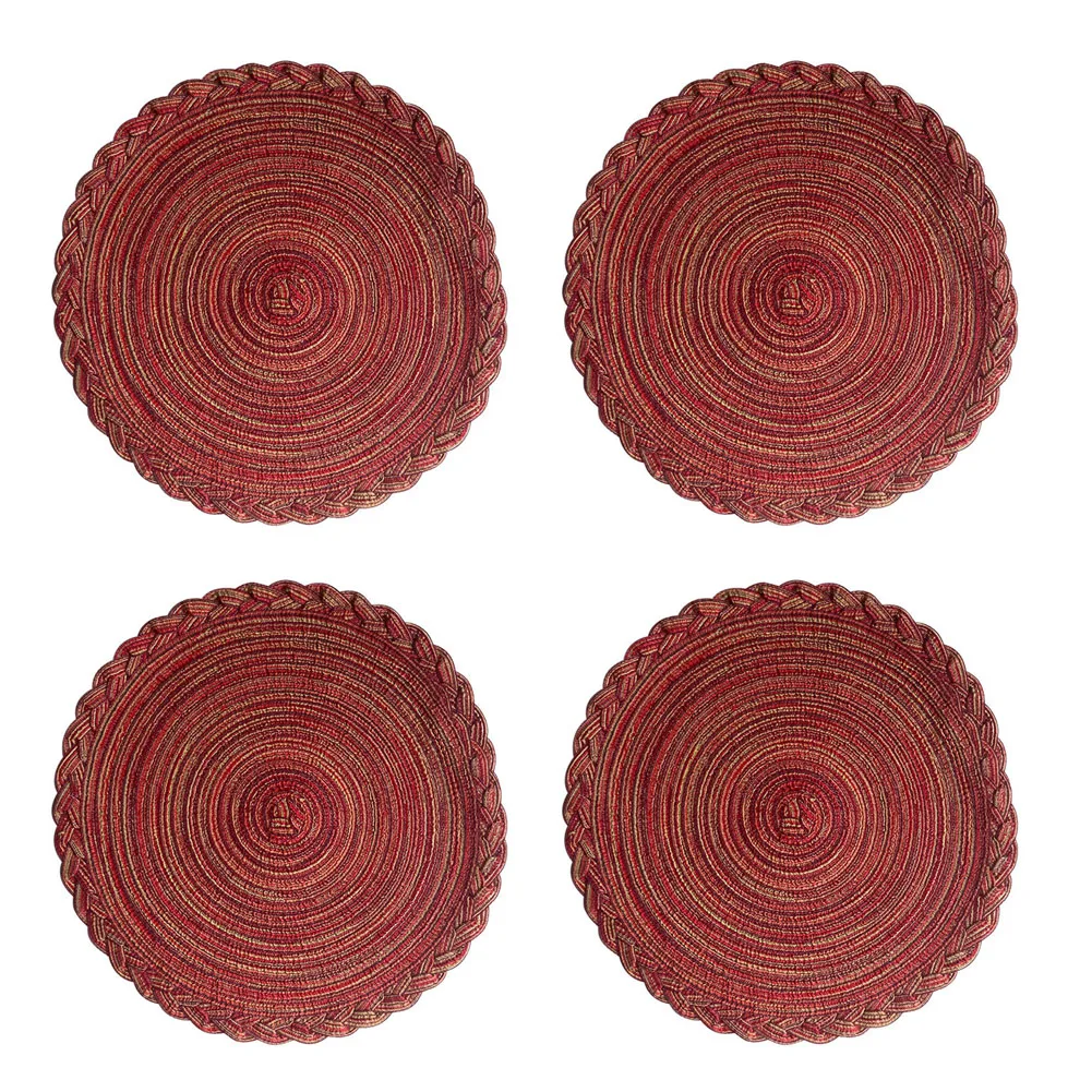

Set of 4 heat resistant coasters made for kitchen and dining tables combining heat protection with a decorative textured design