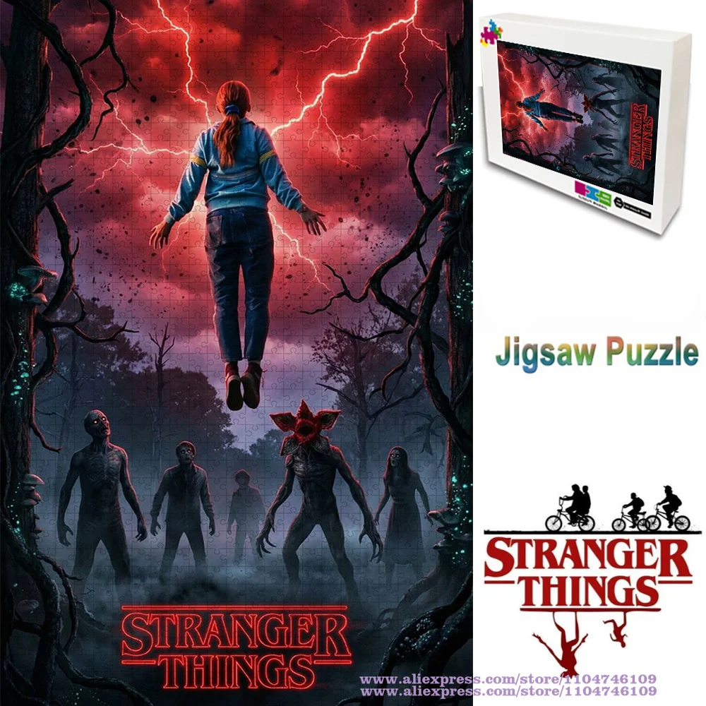 

Stranger Things Puzzle Jigsaw 108/200/300/500/1000/1500Pcs Intelligence Puzzles Funny Diy Jigsaw Gifts Home Decoration