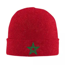 Custom Morocco Flag Beanie Cap Unisex Winter Warm Bonnet Femme Knitting Hat Outdoor Ski Moroccan Proud Skullies Beanies Caps