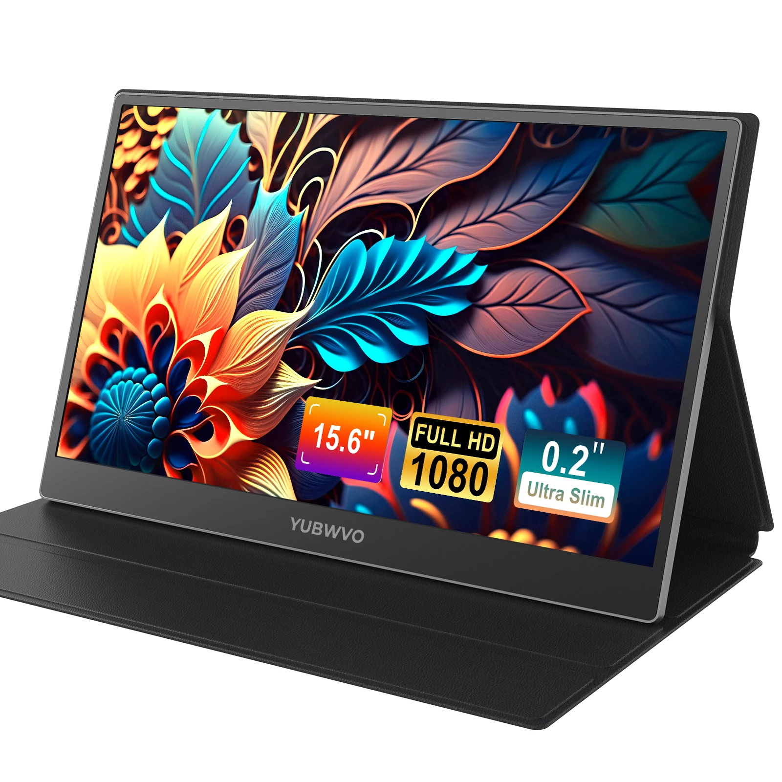 

Portable 15.6 Inch IPS Display Laptop Monitor 1080P Resolution Energy-Efficient Slim USB Extra Second Screen for Travel Use