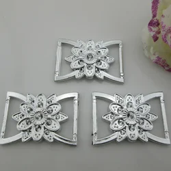 10pcs Flower Rhinestone Plastic Wedding Invitation Decorative Buckle 26mm