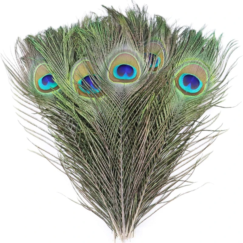 

10Pcs/Lot Natural Peacock Feathers for Crafts Table Centerpieces Peacocks Sword Decorative Feather DIY Handicraft Accessories