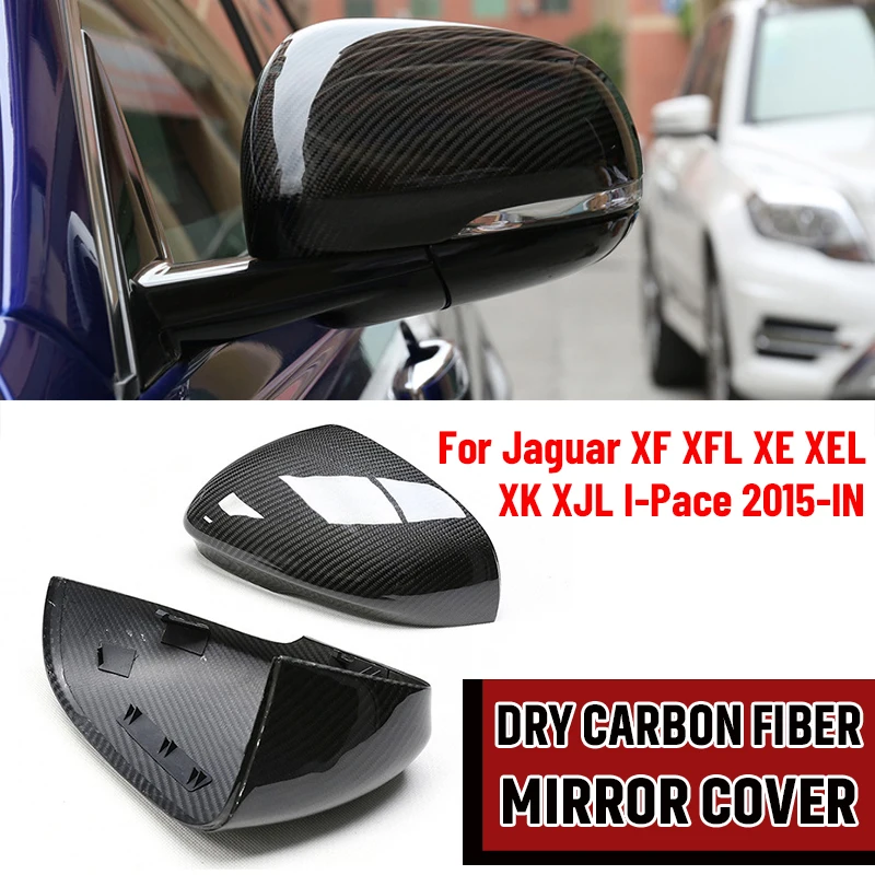 

Real Dry Carbon Fiber Car Side Mirror Cover Replacement RearView Mirror Cover For Jaguar XF XFL XE XEL XK XJL I-Pace 2015-IN