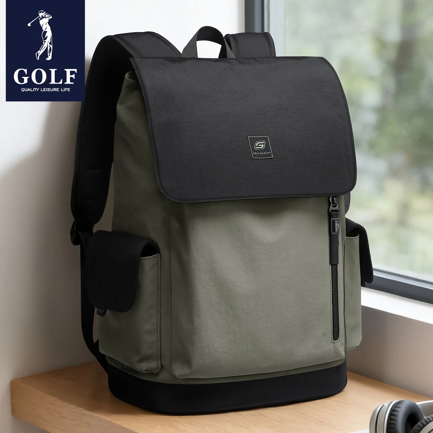 GOLF Large Capacity Unisex Backpack 15.6" Laptop Backpacks Waterproof Nylon Business Travel Backpack Fashion School Book Bag