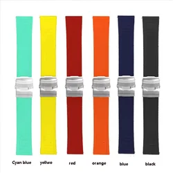 24mm Rubber watch strap for Luminox XS3749 3789 3741 3745 Quick Release Waterproof Dustproof watchband Folding buckle bracelet