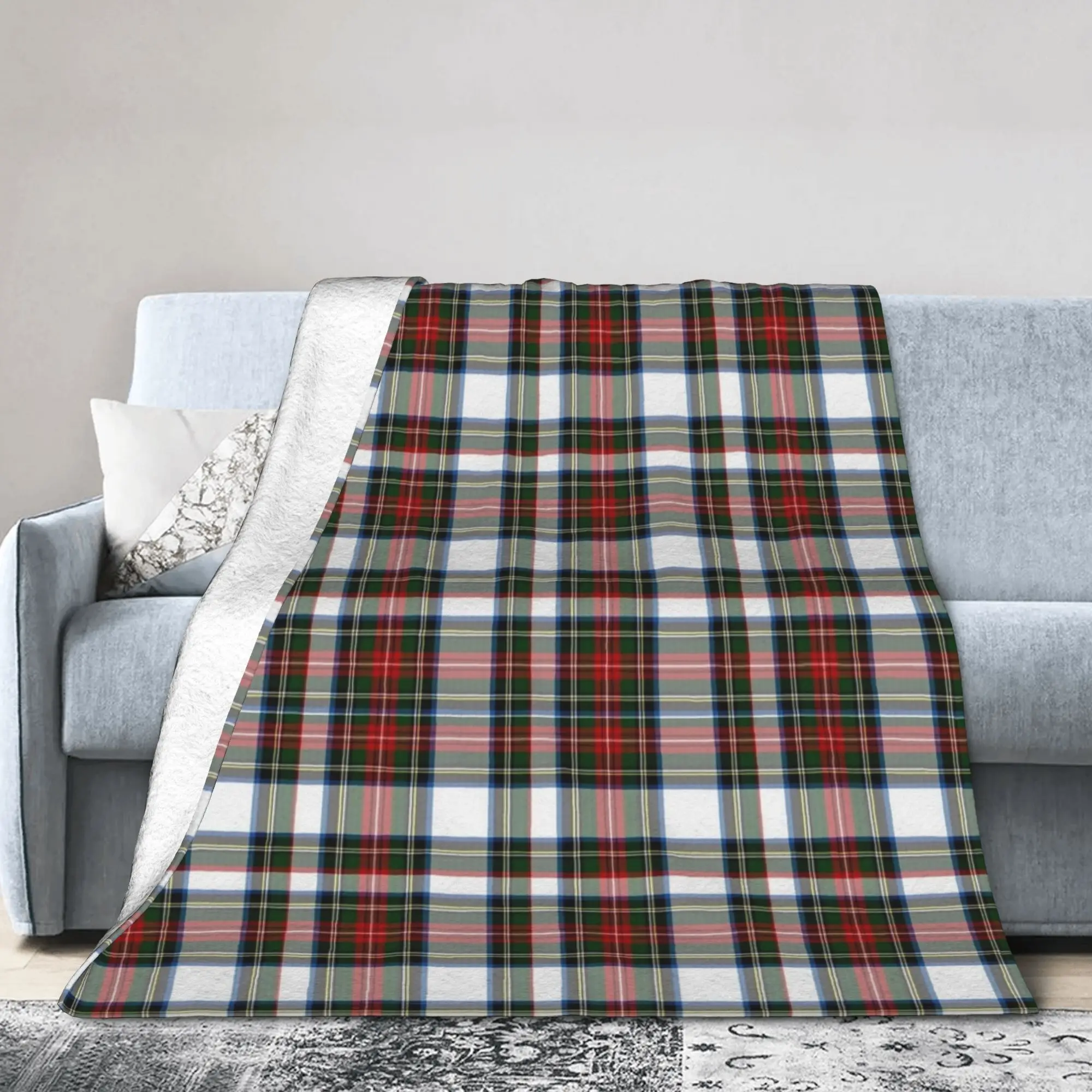 Clan Stewart Tartan Plaid Pattern  Blanket  Flannel Throw Blankets Summer Air Conditioning Decoration Lightweight Bedsprea,
