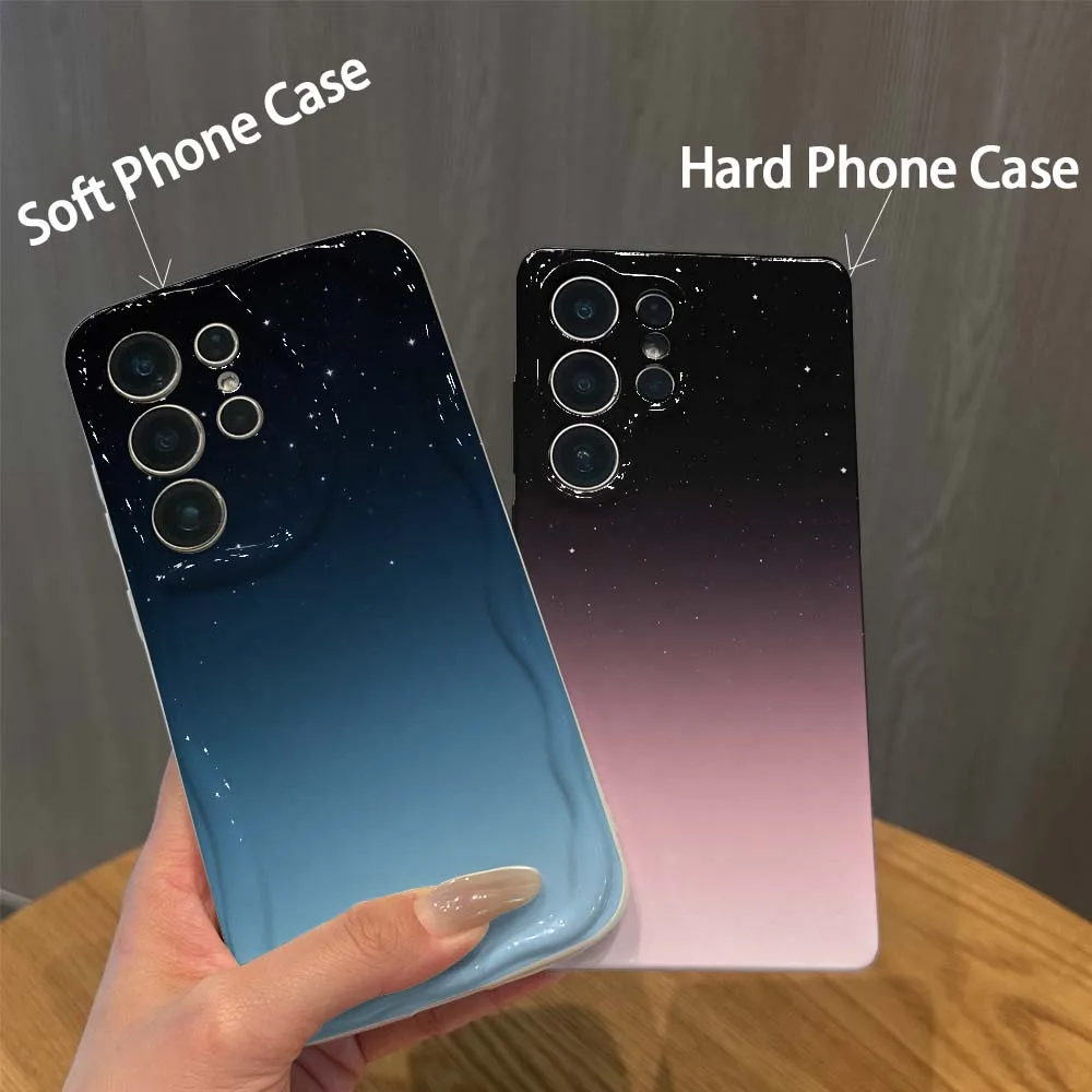 Gradient Starry Sky For Samsung Galaxy S26 S25 S24 S23 S22 S21 M11 M12 F12 M40S FE Plus Ultra Hard Film Phone Case Cover
