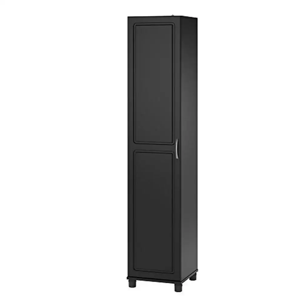 Black Utility Storage Cabinet Adjustable Shelves Soft Close Hinges  Kendall Collection