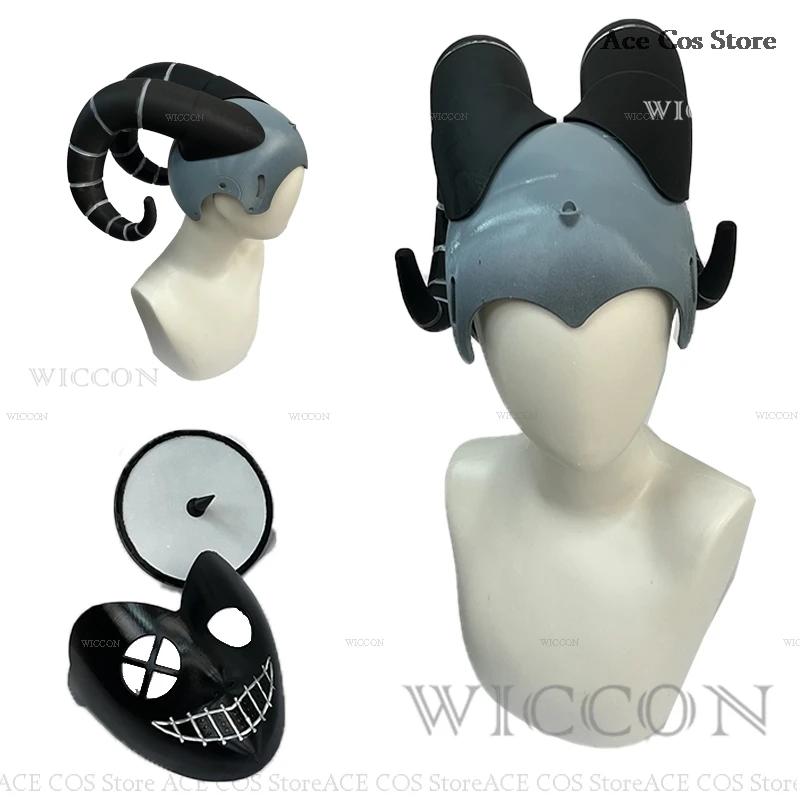 3D Printing Hazbin Lute Cosplay Mask Helmets Wig Angel Hotel Anime Cosplay Halloween Carnaval Party Cosplay Warrior Prop