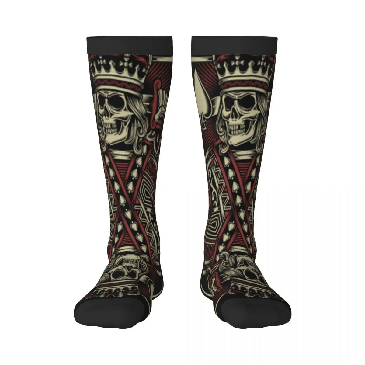 Skull Playing Card Socks Harajuku Business Sports Outdoor Long Sox