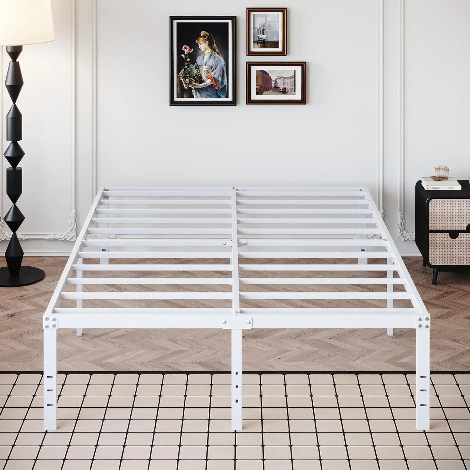 

18 Inch King Bed Frame Heavy-duty Metal Platform, No Need for Box Springs, Maximum Storage Space, Easy To Assemble, Noise Free