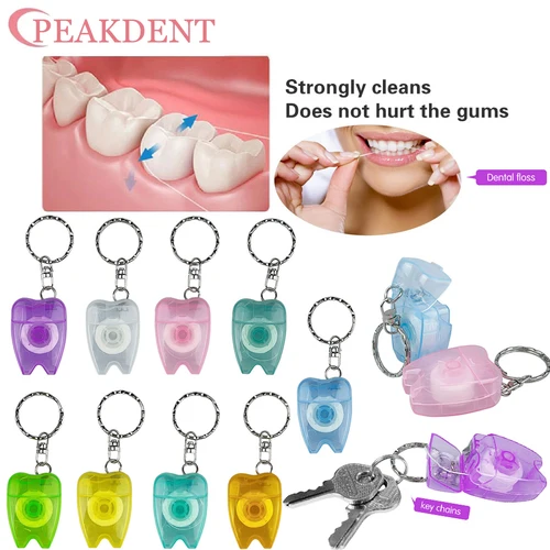 30 Uds llavero de hilo Dental 15M higiene bucal salud alambre limpio cuidado bucal portátil hilo Dental limpieza de dientes selección hilo Dental regalos