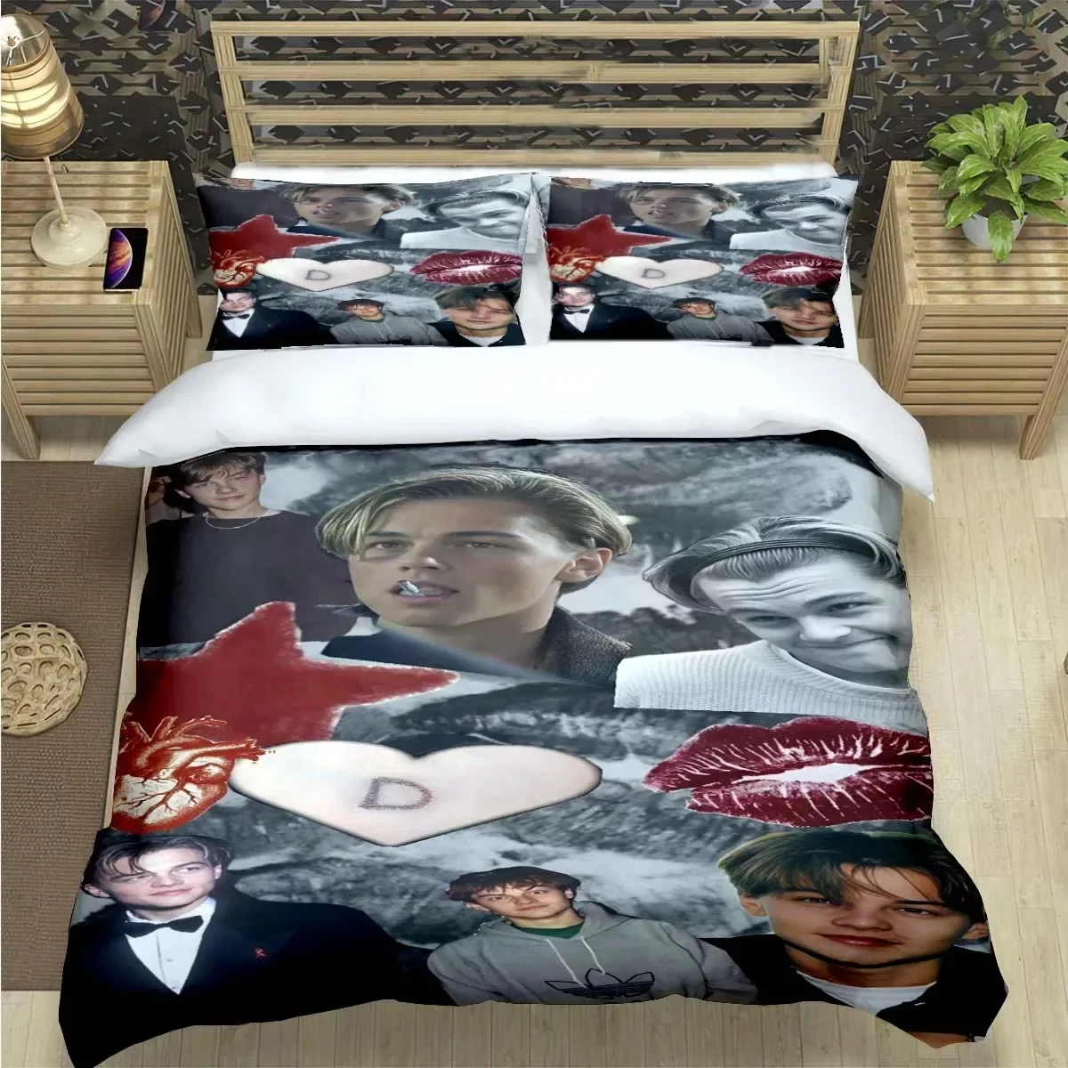 Famous Actor L-Leonardo DiCaprio Print Bedding Sets Bed Supplies Set Duvet Cover Bed Comforter Set Bedding Set Luxury Gift