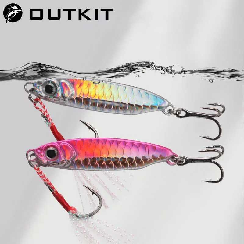 OUTKIT Fishing Metal Lures Jig 7g10g15g20g  Jigs Long Casting Fishing Spoon Bait Sinking Lure Jigging Vibe Blade For Pike Bass