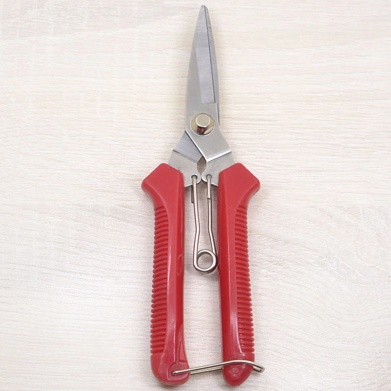 New Stainless Steel Non Slip Handle Garden Scissors For Bonsai Household Use 190mm Straight Head Pruning Shears