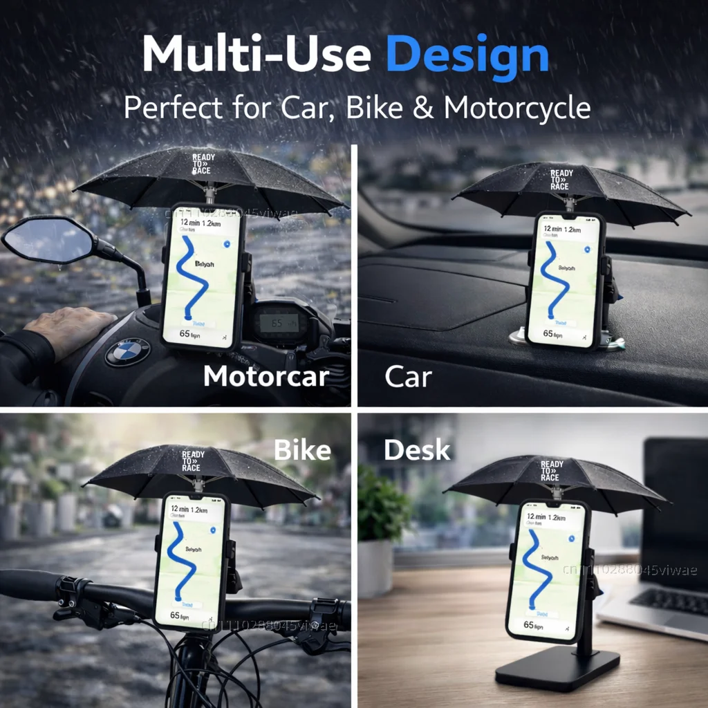 For KTM Ready to Race Motorcycle Phone Umbrella Holder Waterproof Sunshade Anti Glare Rainproof Handlebar GPS Mount 6