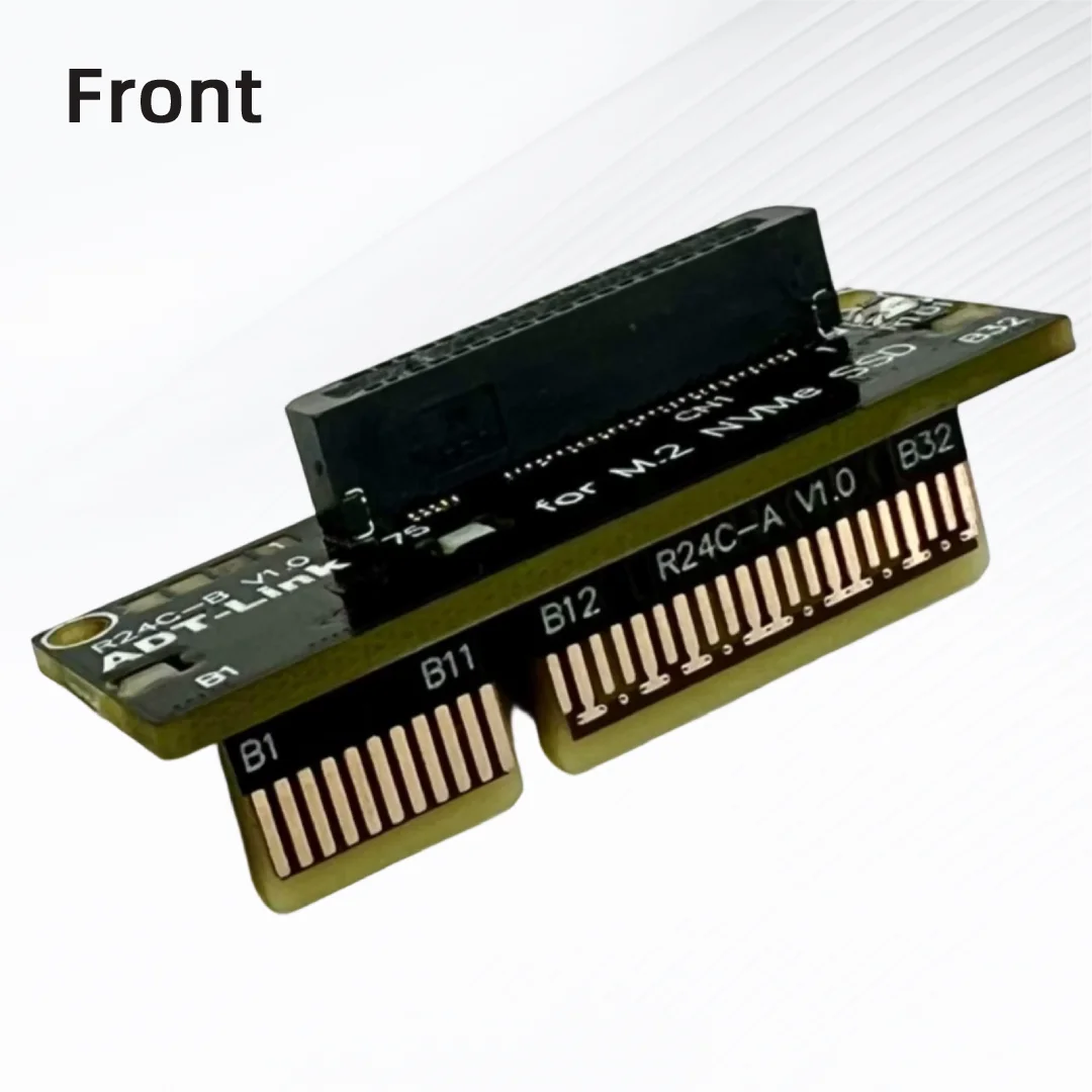 ADT-Link PCIe 5.0 X4 to M.2 NVMe SSD Adapter M‑Key Dual Vertical Direct Plug Test Card Gen5 M2 NGFF Expansion Riser Card