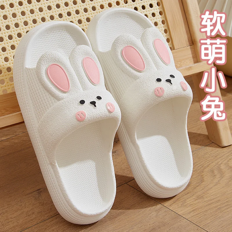 2023 New Slippers Women's Thick Soles Summer Indoor Cute Rabbit Indoor Outdoor Women Slipper Flip Flops Sandals