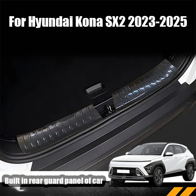 

Для Hyundai Kona SX2 2023 2024 2025 салон автомобиля защитная пластина на порог багажника из материала из нержавеющей стали