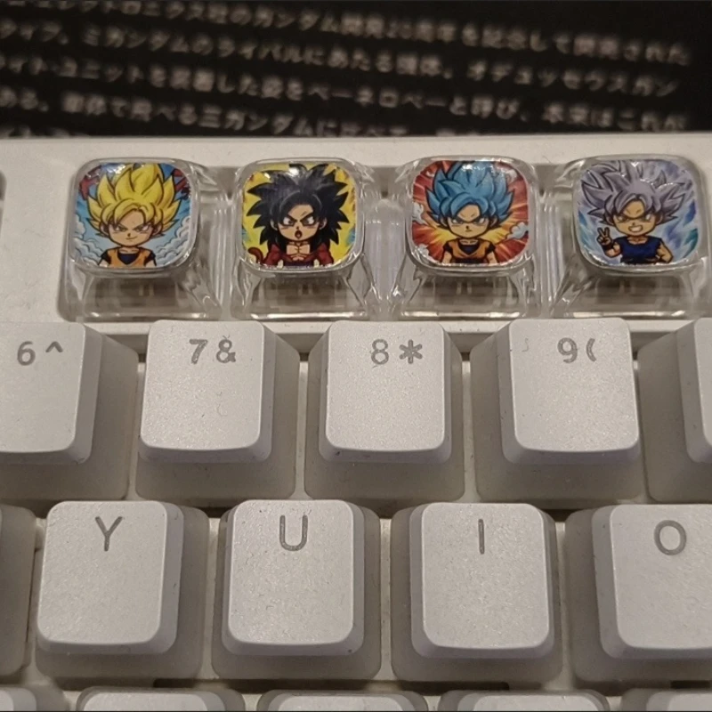 Dragon Ball Super Saiyan Cartoon Keycaps Personalized Anime Mechanical Keyboard Transparent Keycaps Anime Merchandise Wholesale view 5