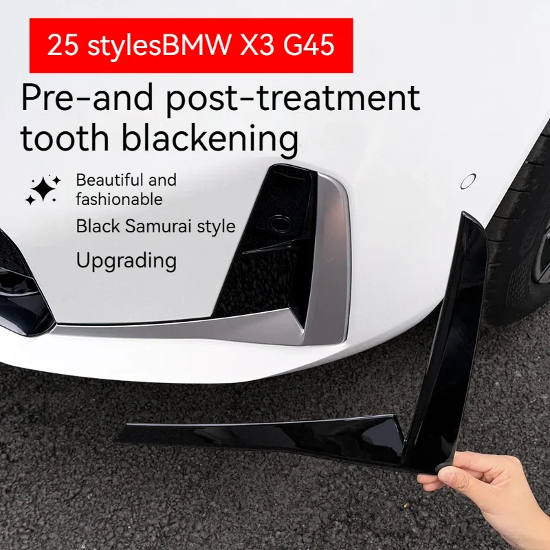 FitFor BMW X3G45 2025 Carbon Fiber and black Car FrontBumper  afterLip Splitter Spoiler Canard Cover Trim Decoration Accessories