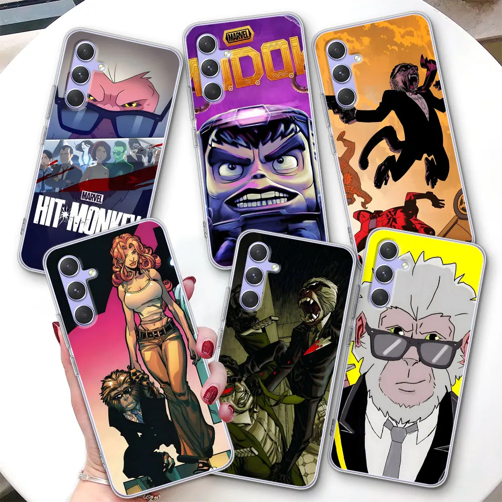 Super Hero Hit Monkey Phone Case for Samsung Galaxy A71 A15 A24 A54 A55 A33 A35 A12 A13 A14 A22 A25 A31 Transparent TPU Cover