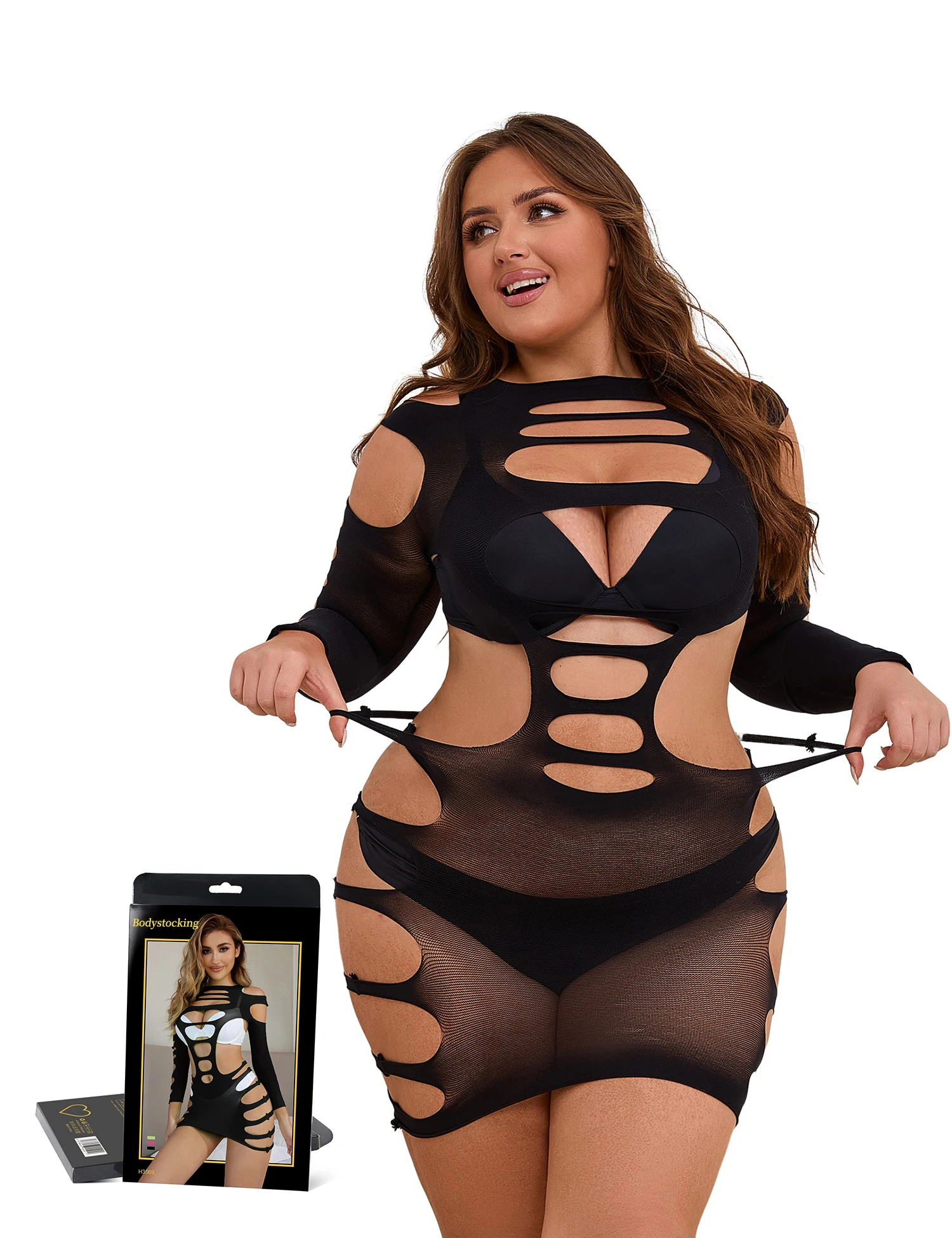 

Comeondear женская ночная рубашка сексуальная полая вечерняя ночная рубашка больших размеров с обнаженной грудью Babydoll нижнее белье сексуальная одежда для сна боди чулки