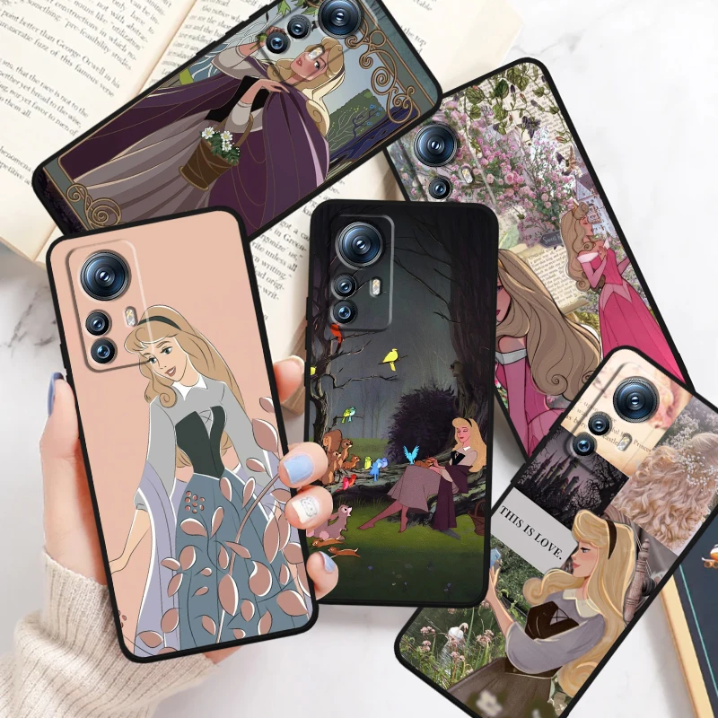 

Sleeping Beauty Disney Fashion For Xiaomi Mi Poco F5 F4 F3 X6 X5 X4 X3 M6 M5 M5S M4 M3 C65 Pro GT NFC 5G Black Back Phone Case