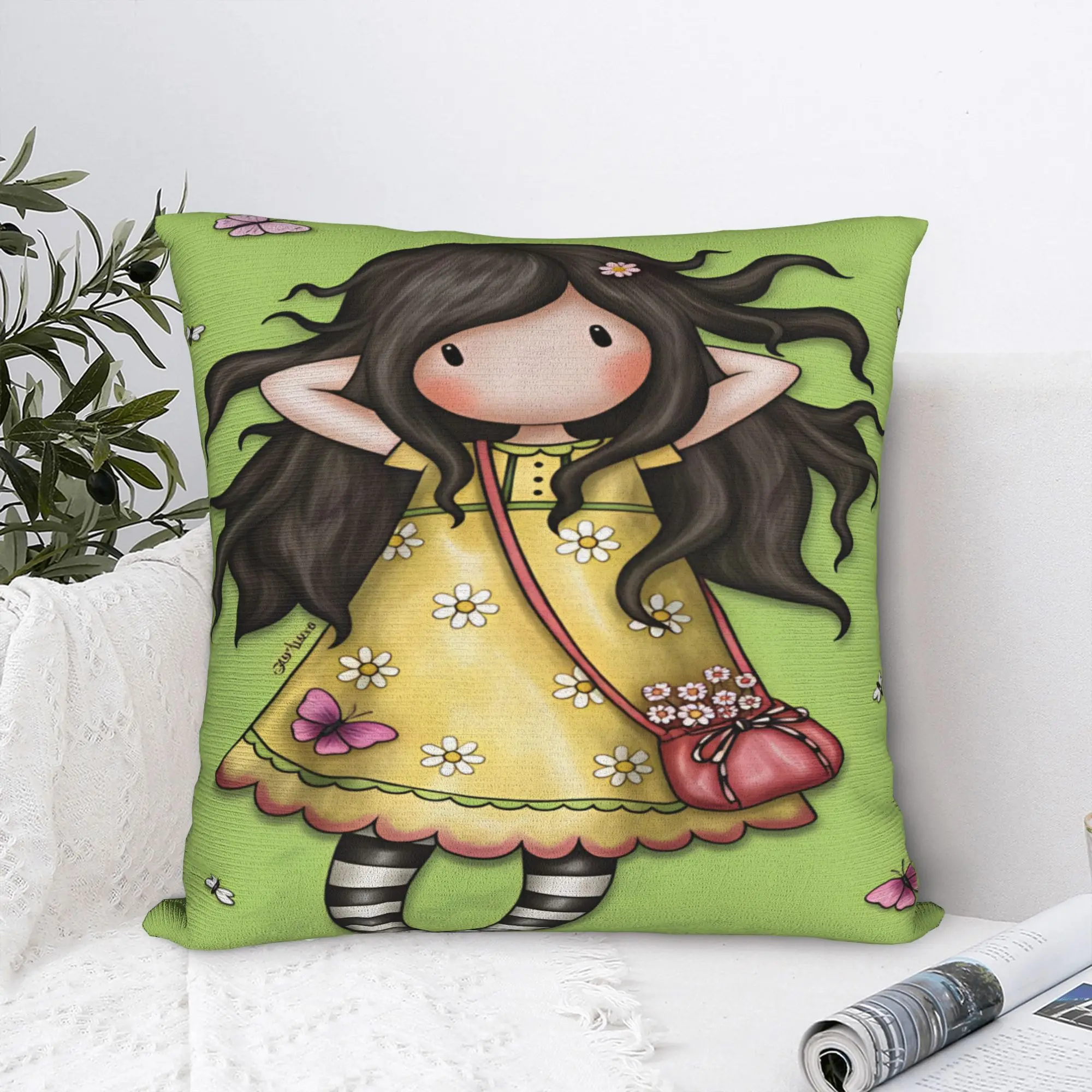 Pillow Cover Cartoon Girl Santoro Gorjuss  Vintage Pillow Case For Wedding Party Home Decor Pillowcases