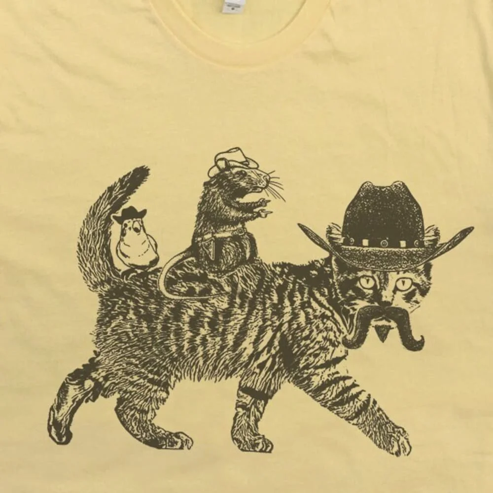 Cowboy Cat T Shirt Meowdy Funny For Kids Crazy Cute Catnip Madness Vintage Cool Retro Kitten