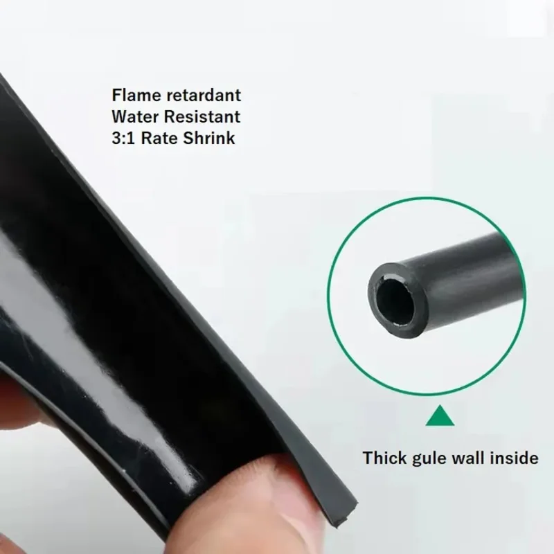 1Meter 4:1 Heat Shrink Tube With Glue Thermoretractile Heat Shrinkable Tubing Dual Wall Heat Shrink Tubing 6 8 12 16 24 40 52 72