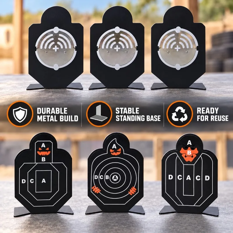 Portable Metal Game Target Self Reset Plate Crisp Strike Sound Desktop Hobby Practice Parts