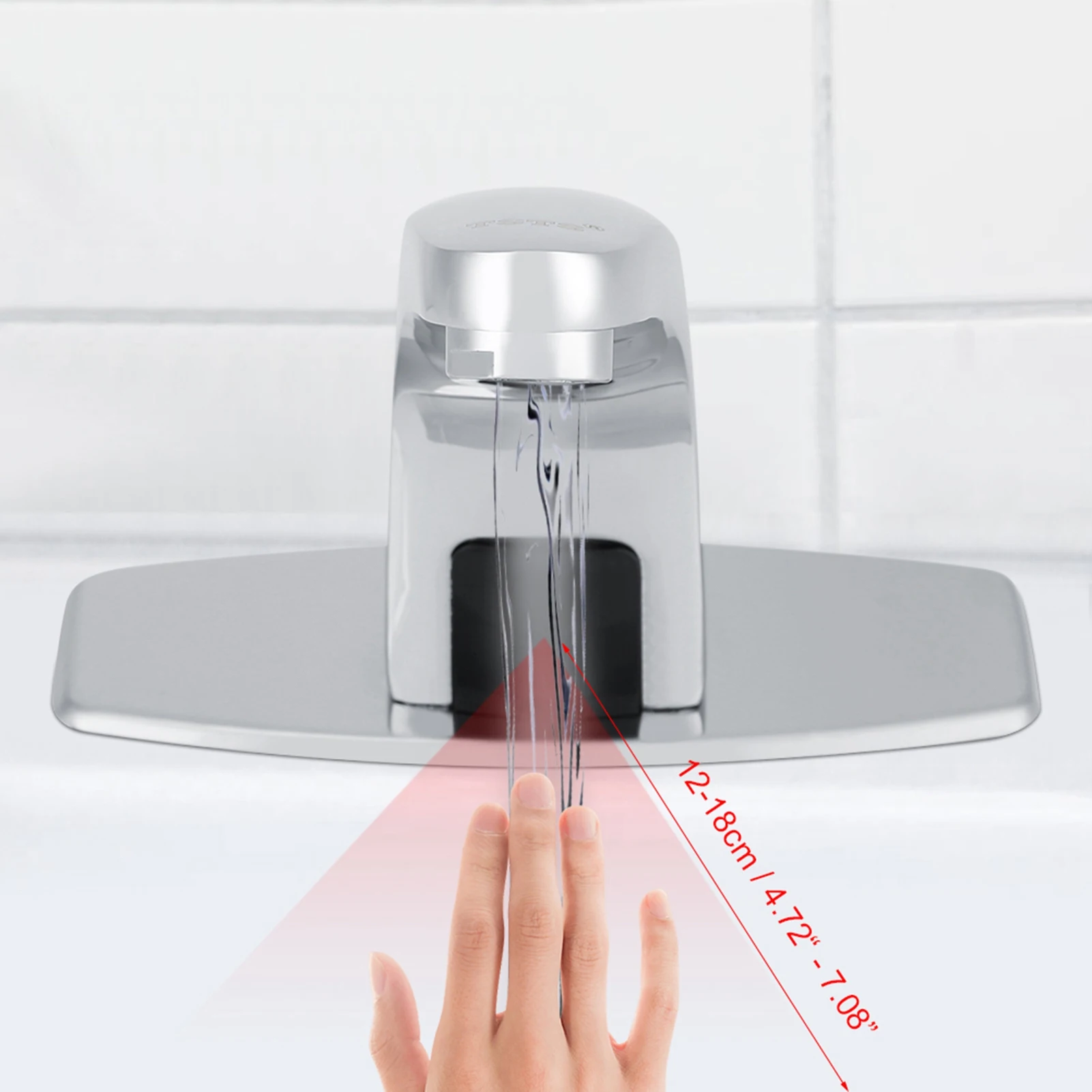 Automatic Infrared Sensor Faucet Kitchen Bathroom Sink Cold Water Tap with Control Box