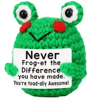 Emotional Positive Crochet Frog Christmas Toy Ornaments Crochet Gift Desk Decor Thank You Teacher Appreciation Gifts Women