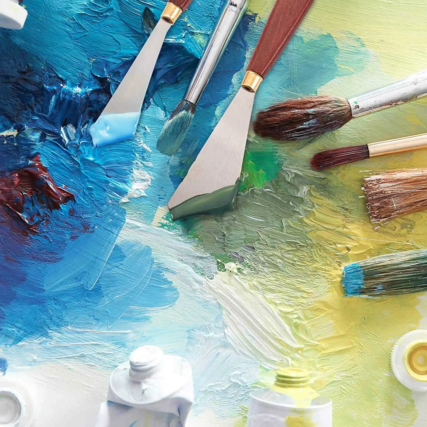 Gfc-2 шт. скребок для рисования, скребки для смешивания из нержавеющей стали, палитра, нож для рисования, художественный инструмент для рисования