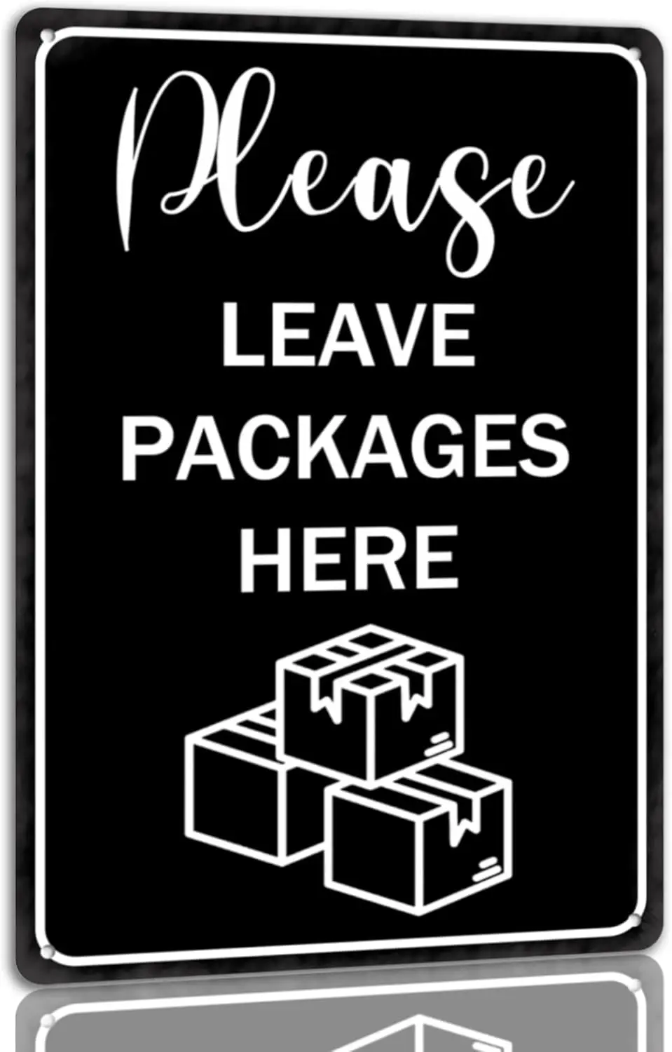 Please Leave Packages Here Tin Sign Package Delivery Metal Indoor/Outdoor Wall Decor Use For Front Door Cafe Bar