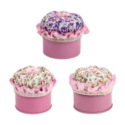 Needle Thread Organizer Flower Pattern Needle Pin Cushion Needlework DIY Quilting Pin Cushions with Storage Case Sewing Supplies