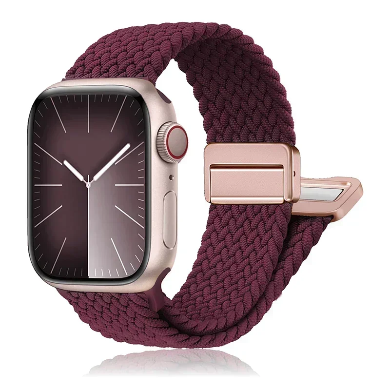 Magnetic Nylon Braided Apple Watch Band, Bracelet For iWatch SE Series 3 6 7 8 9 Ultra 2, 38mm 40mm 41mm 44mm 45mm 49mm