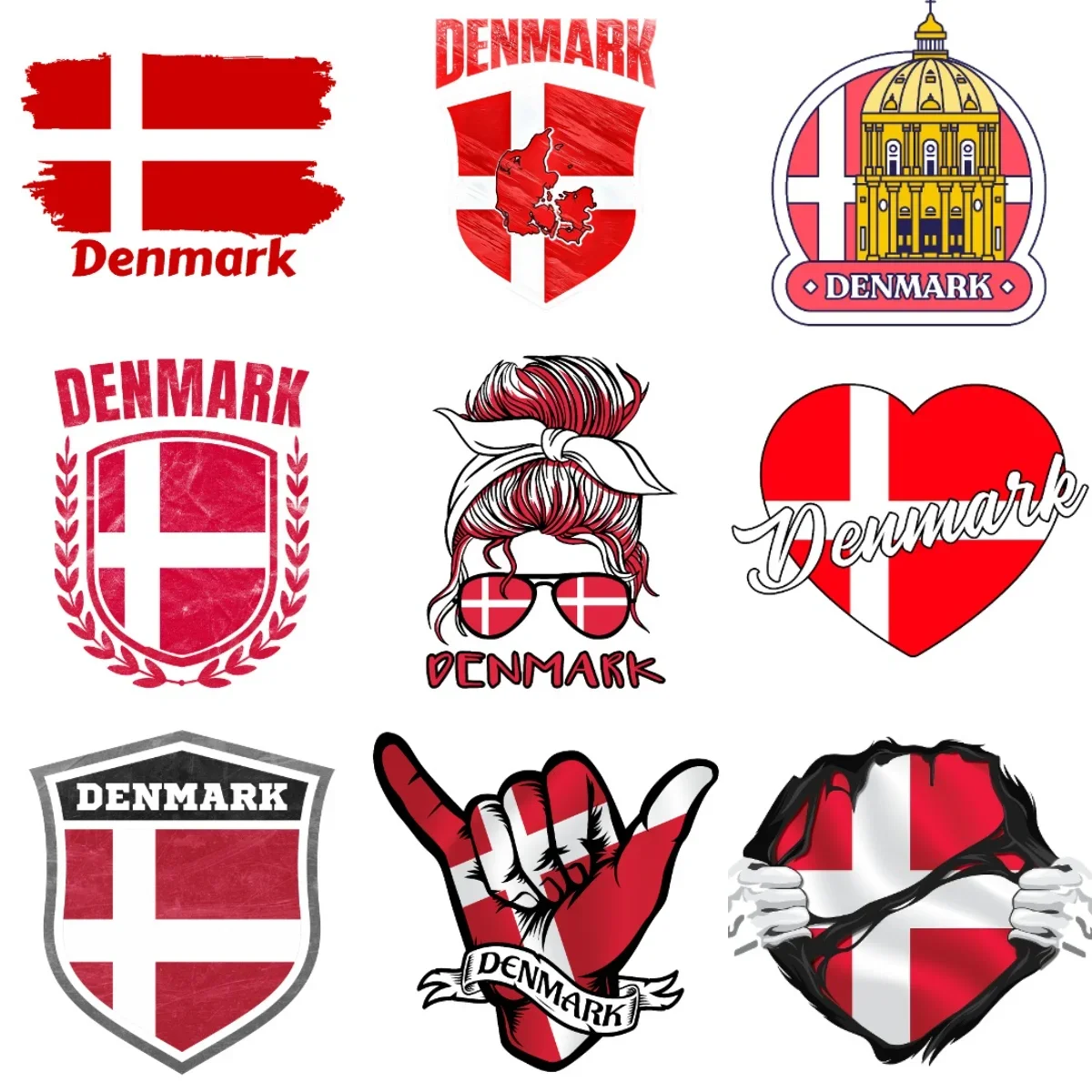 

Denmark Flag Map Creative Personalized Sticker for Decorate Car Van Bicycle Motorcycle Helmet Wall Decal Accessorie