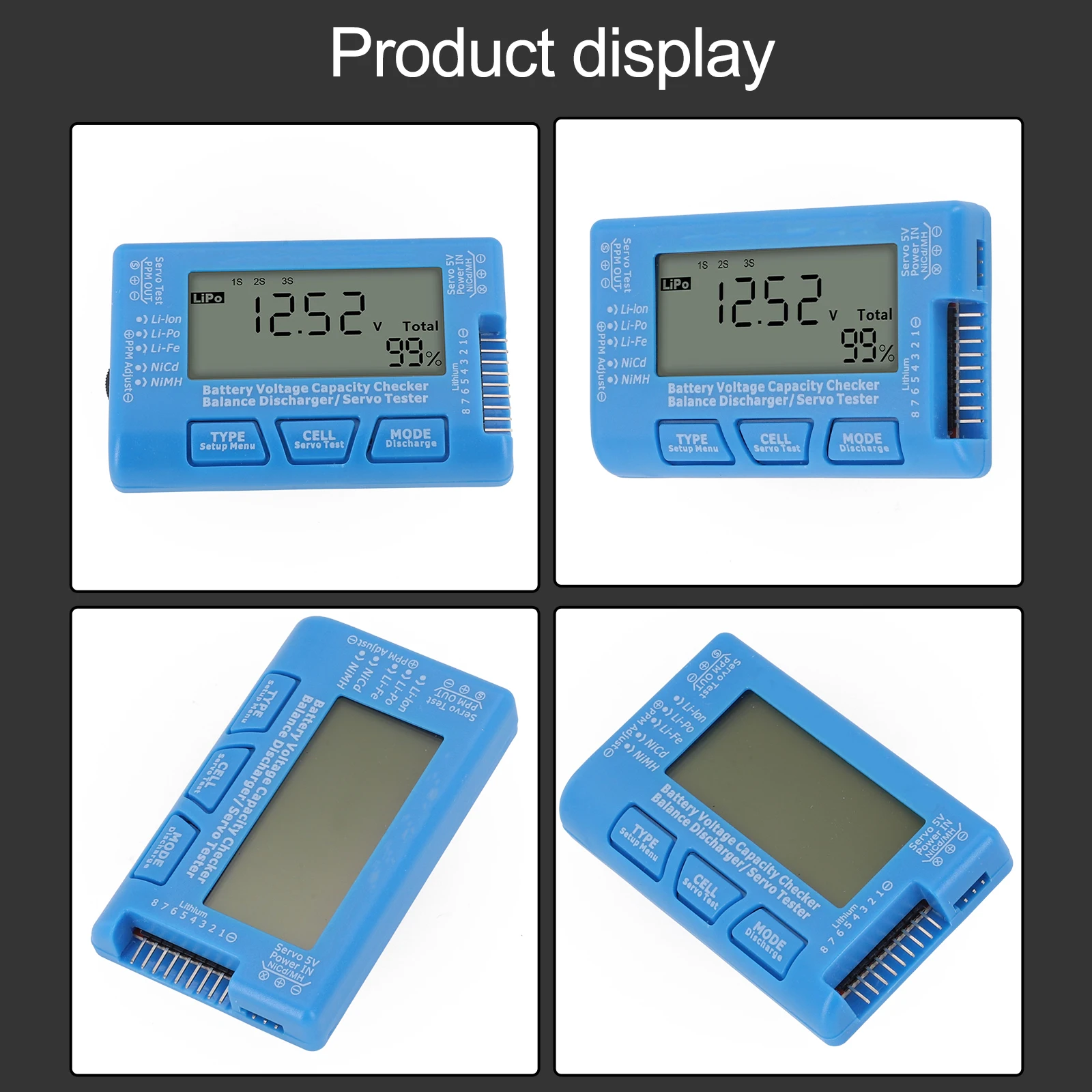 

1set LCD Digital Battery Capacity Tester RC CellMeter8 LiPo NiMH Battery Tester 83*52*14mm Electrical Equipment Supplies