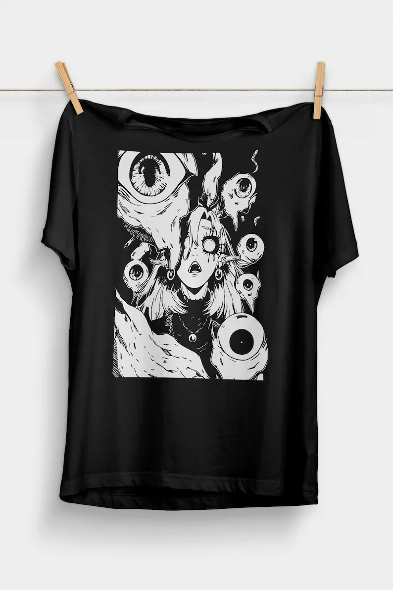 Eyeball Horror  Weirdcore  Goblincore  Japanese Horror Alt Clothing  Grunge Goth Clothes  Gore