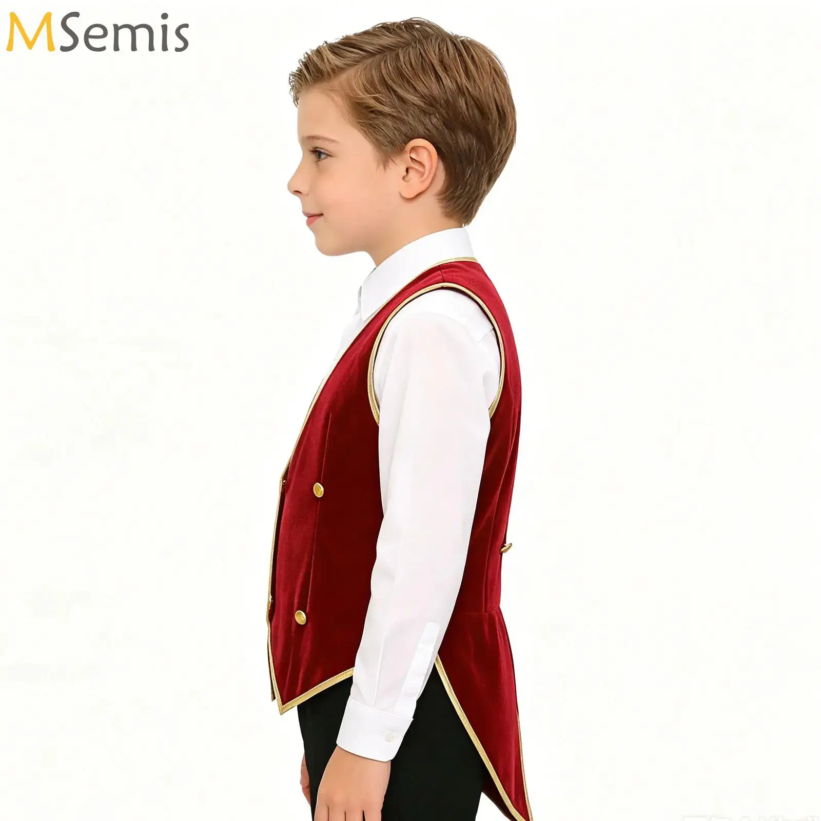 

Boys Prince Medieval Velvet Vest Gentleman Tuxedo Vintage Victorian Steampunk Jacket Tailcoat Theme Party Costume Fancy Dress Up