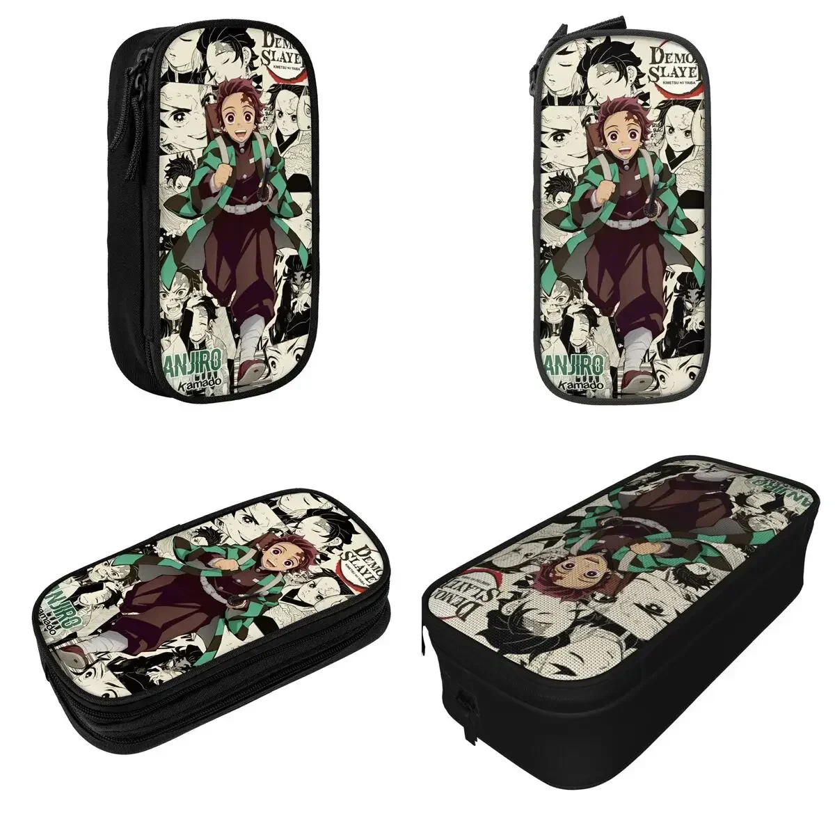 

Demon Slayer Anime Tanjiro Kamado Pencil Cases Creative Pen Box Bag for Student Big Capacity School Supplies Zipper Pencilcases