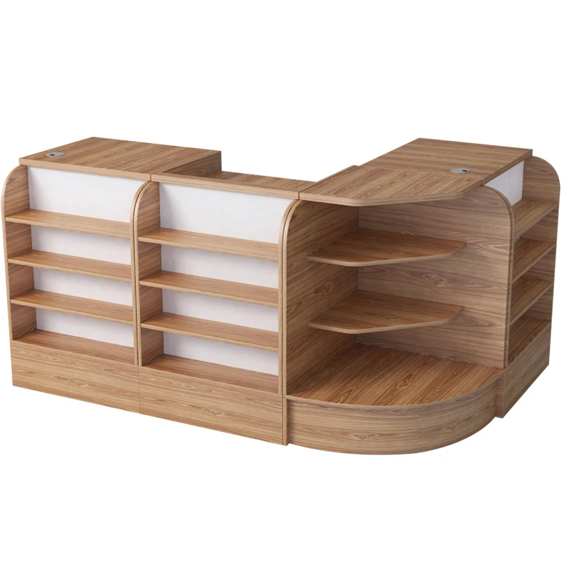 

Supermarket, convenience store checkout page Small, fruit, alcohol and tobacco cabinet, mother and baby, corner, wooden