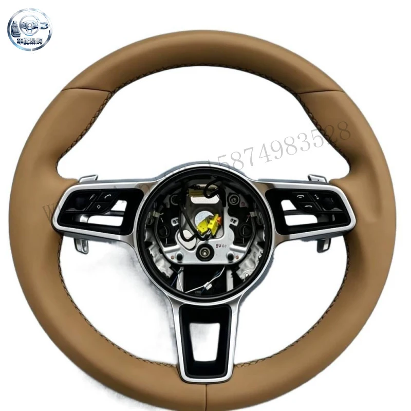 Huge Promotion Leather Sports Steering Wheel 4 Spokes for Porsche Panamera Macan Cayenne Cayman Taycan 911 718