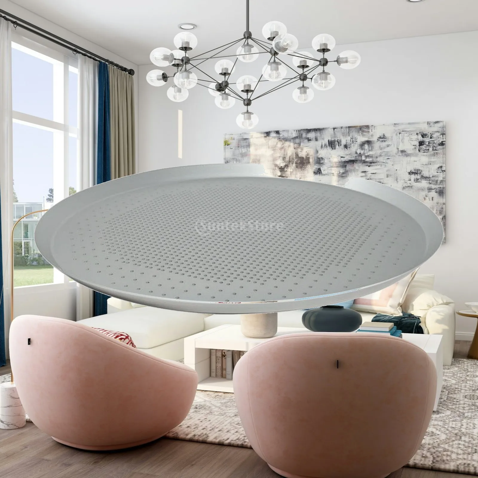 Aluminum Alloy Pizza Pan for Home Oven Round Perforated Tray Stackable Design Even Heat Crispy Crust Cookware