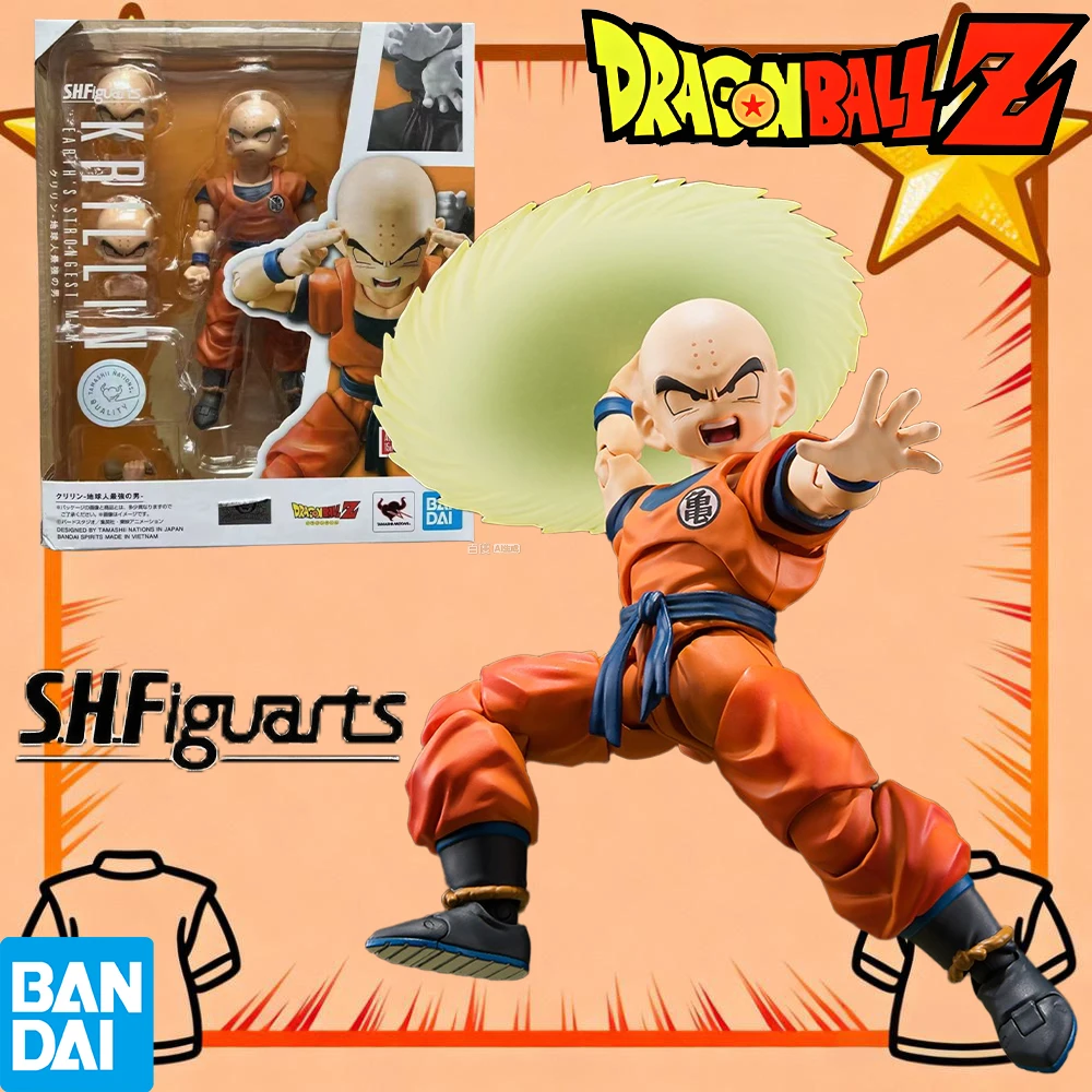 

100% подлинная в наличии Bandai S.H.Figuarts Dragon Ball Z Krillin-The Strongest Earthling, коллекционная модель игрушки