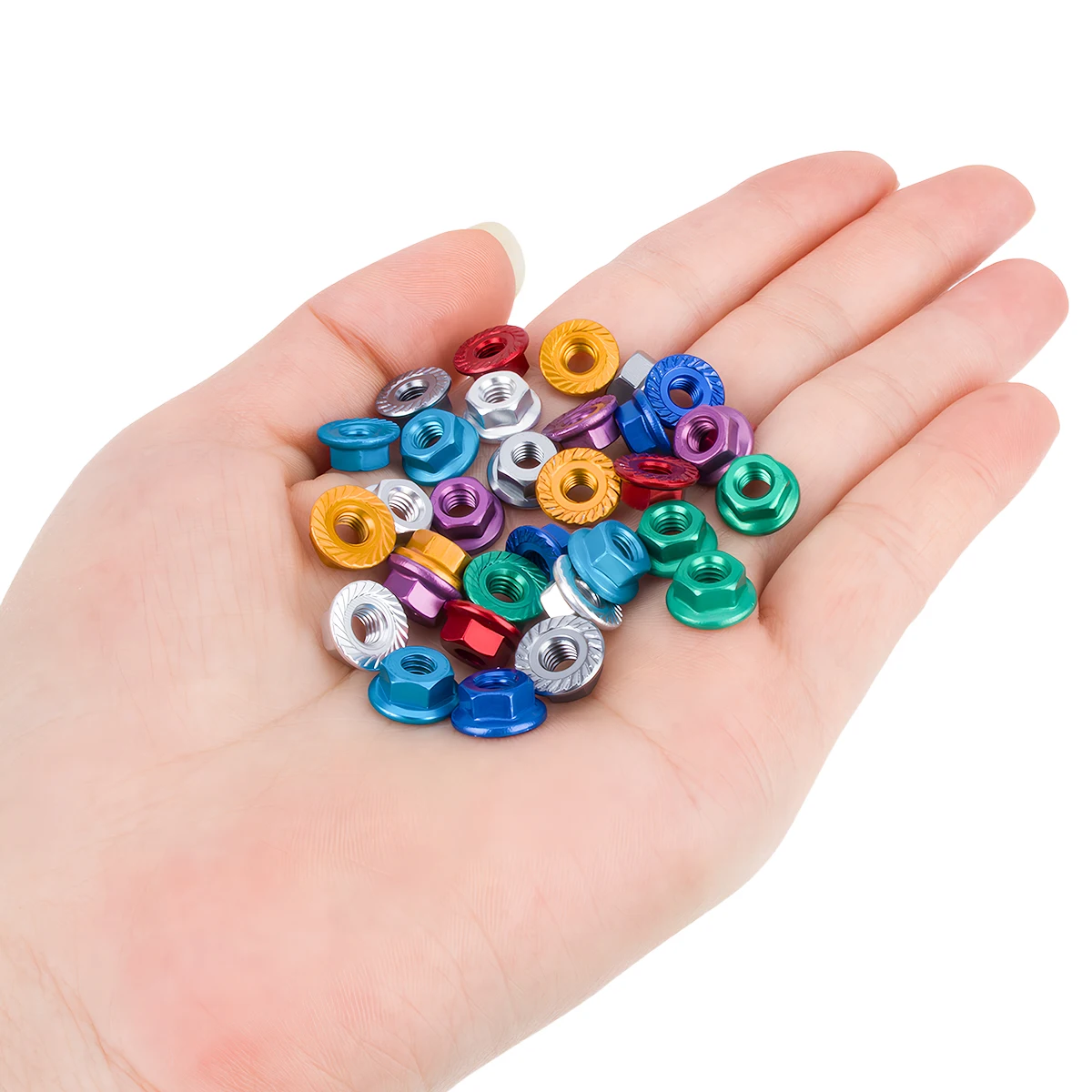 1/10 1/14 RC Universal M4 Aluminum Lock Nuts – 4/8Pcs Colorful Anodized Flange Nuts for TRX4 SCX10