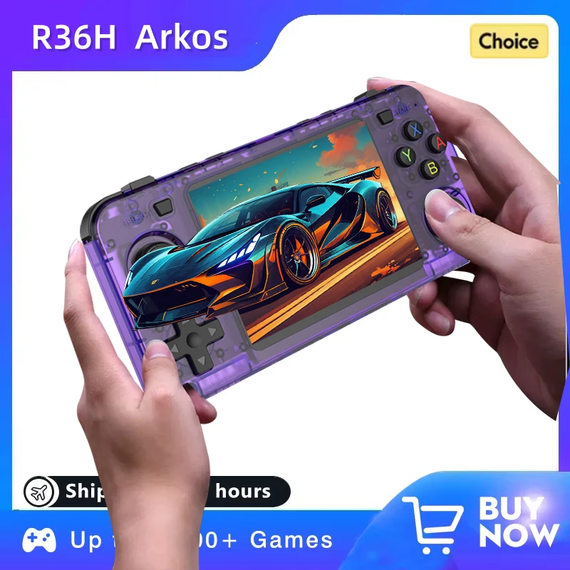 Original Arkos R36H Game Console 3.5Inch IPS Screen Portable Pocket Video Player Retro Handheld Consolas r36s Game Boy Gifts
