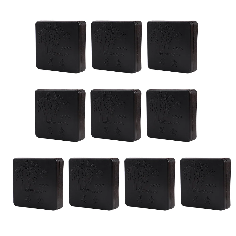 10Pcs Student Ink Box High-Quality Plastic Square Ink Holder with Lid for Calligraphy Painting Practice Oriental Writing Art
